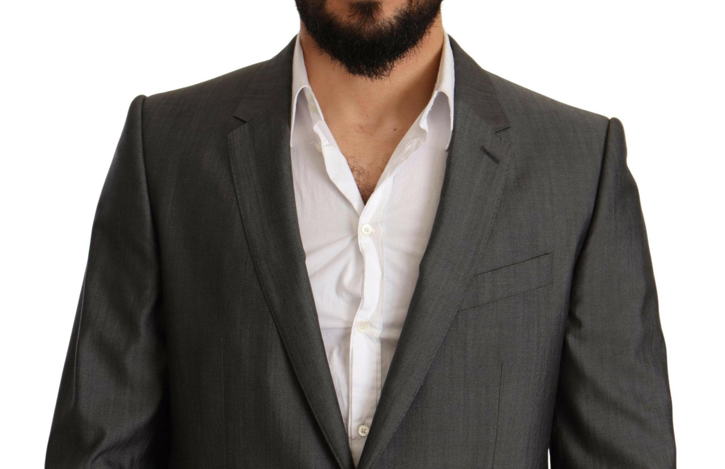 Dolce &amp; Gabbana Grau Metallic MARTINI Slim Fit Anzug