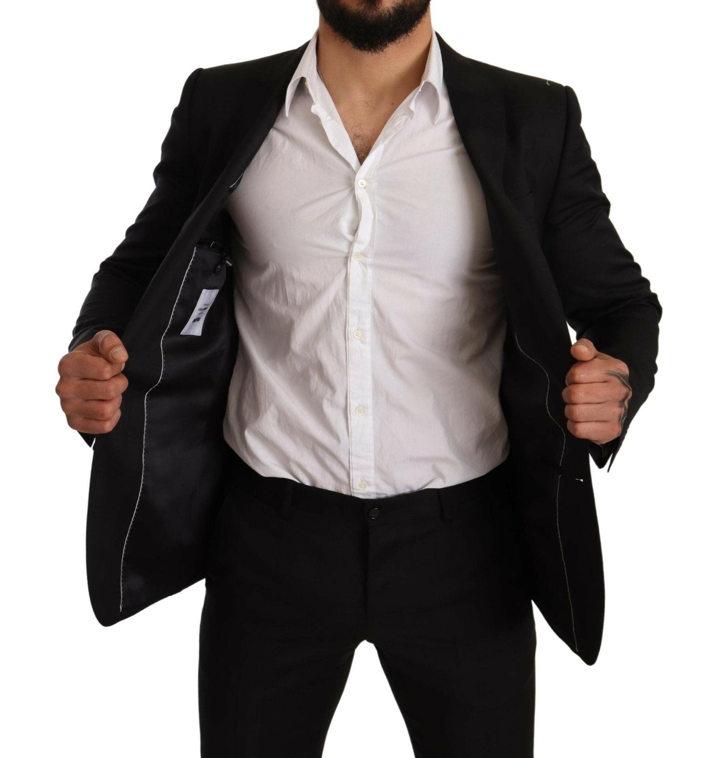 Dolce &amp; Gabbana – Schwarz karierter MARTINI SLIM FIT-Zweiteiler