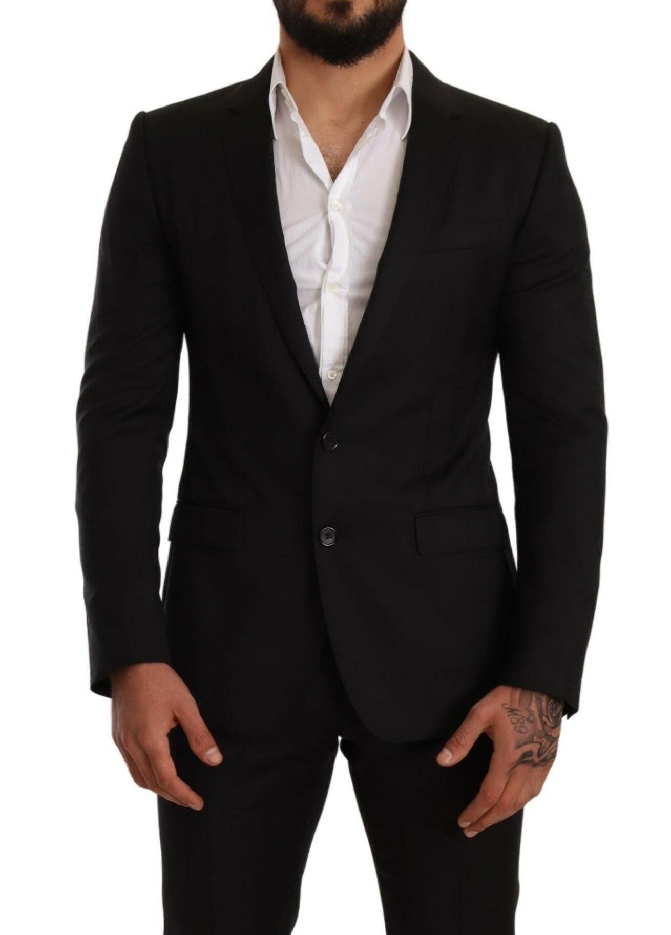 Dolce &amp; Gabbana – Schwarz karierter MARTINI SLIM FIT-Zweiteiler
