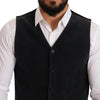 Dolce & Gabbana Black Cotton Single Breasted Waistcoat
