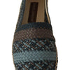 Dolce & Gabbana Blue Gray Slip On Buffalo Espadrille Shoes