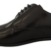 Dolce & Gabbana Black Leather Lace Up Men Dress Derby Shoes