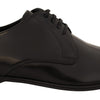 Dolce & Gabbana Black Leather Lace Up Men Dress Derby Shoes