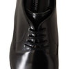 Dolce & Gabbana Black Leather Lace Up Men Dress Derby Shoes