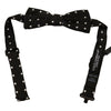 Dolce & Gabbana Black White Polka Dot Silk Adjustable Neck Papillon Bow Tie