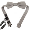 Dolce & Gabbana Silver Gray 100% Silk Adjustable Neck Papillon Bow Tie