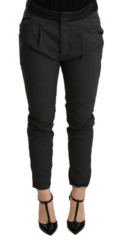 CYCLE Gray Mid Waist Slim Fit Skinny Cotton Trouser