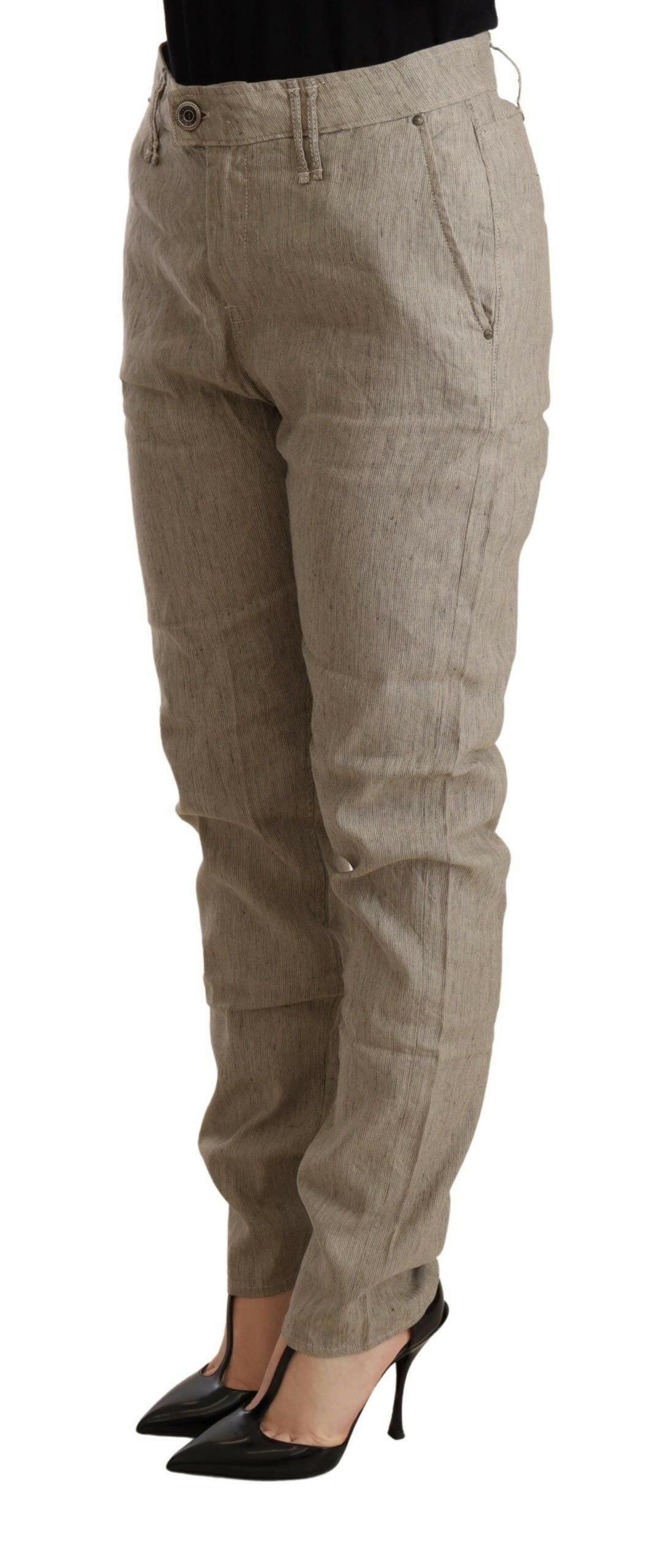 Pantalon baggy taille moyenne beige chic CYCLE pour un style sophistiqué