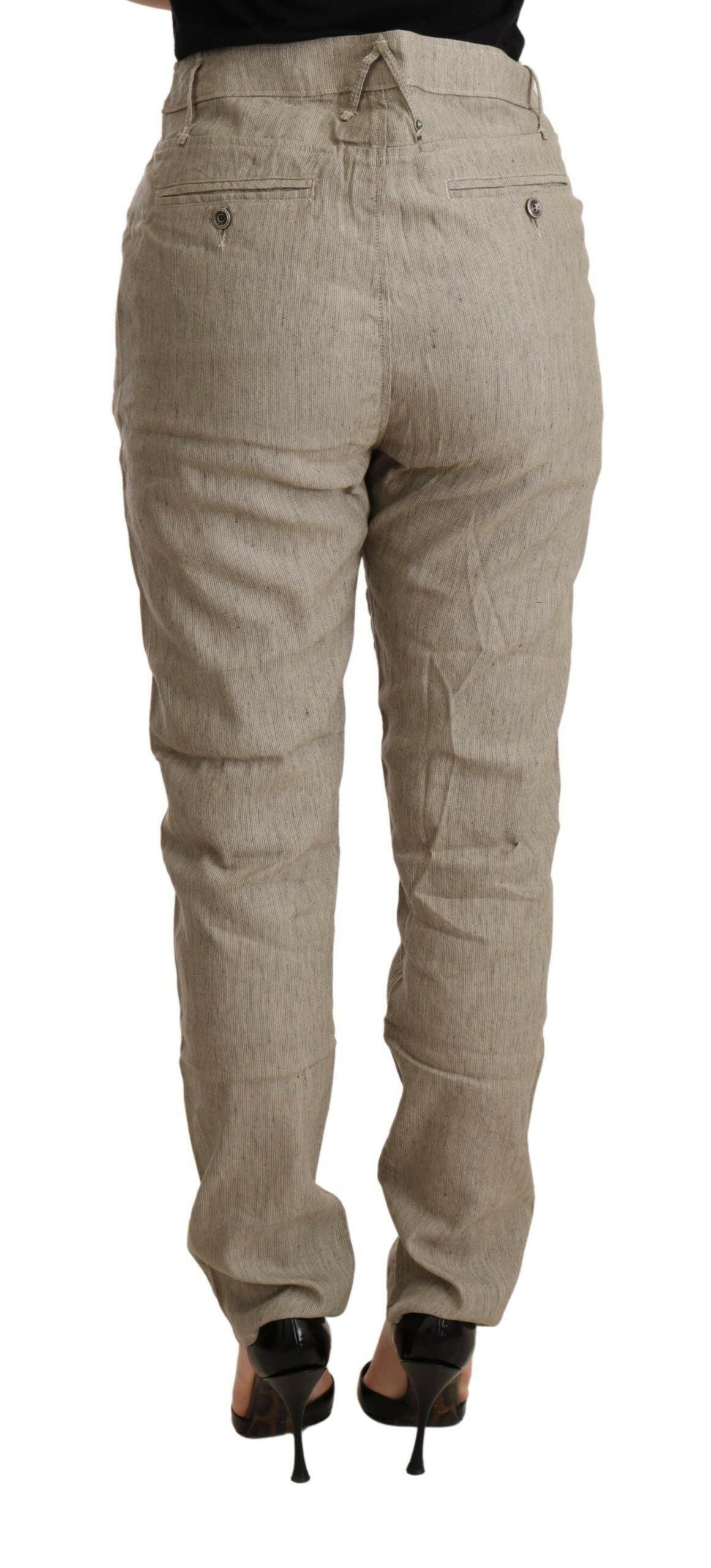 Pantalon baggy taille moyenne beige chic CYCLE pour un style sophistiqué