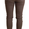 CYCLE Brown Mid Waist Cropped Skinny Stretch Trouser