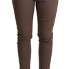 CYCLE Brown Mid Waist Cropped Skinny Stretch Trouser