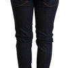 Acht – Blau verwaschene Skinny-Jeans mit niedriger Taille