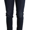 Acht – Blau verwaschene Skinny-Jeans mit niedriger Taille