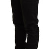 Acht Black Low Waist Skinny Denim Cotton Trouser