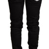 Acht Black Low Waist Skinny Denim Cotton Trouser