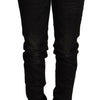 Acht Black Low Waist Skinny Denim Cotton Trouser