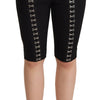 Dolce &amp; Gabbana – Schwarze, schmal geschnittene Shorts aus Wollstretch mit hoher Taille