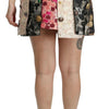 Dolce & Gabbana Multicolor Floral Jacquard Crystal Skirt