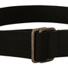 Costume National Black Cotton Ducati Metal Buckle Belt