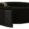 Costume National Black Cotton Ducati Metal Buckle Belt