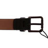 Dolce & Gabbana Brown Leather Logo Belt Cintura Belt