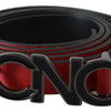 Costume National Red Reversible Leather Logo Belt