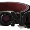 Costume National Brown Leather Large Logo Letter Buckle Belt