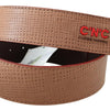 Costume National White Leather Logo Fashion Waist Belt
