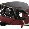 Costume National Maroon Skinny Leather Logo Fashion Belt