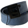 Costume National Blue Normal Leather Logo Buckle Belt
