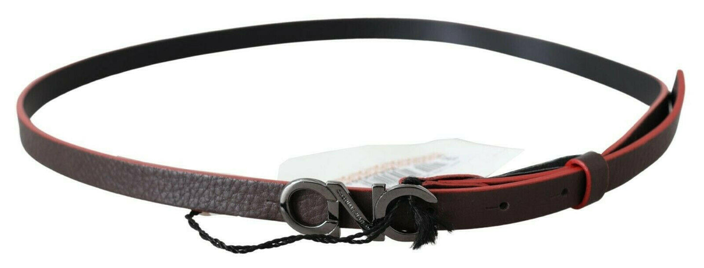 Ceinture en cuir italien marron et noir Costume National