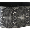 Ermanno Scervino Black Wide Leather Snakeskin Design Waist Belt