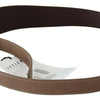 GF Ferre Brown Genuine Leather Logo Wide Waist Belt