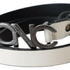 Costume National Belt – Gürtel aus metallisch grauem Leder mit Logo
