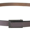 Costume National Brown Leather Tactical Logo Screw Buckle Belt