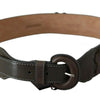 Ermanno Scervino Dark Brown Leather Round Buckle Waist Belt