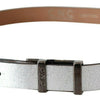 Costume National Brown Metallic Silver Leather Belt