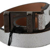 Costume National Brown Metallic Silver Leather Belt