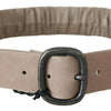 GF Ferre Brown Solid Leather Waist Metal Buckle Belt