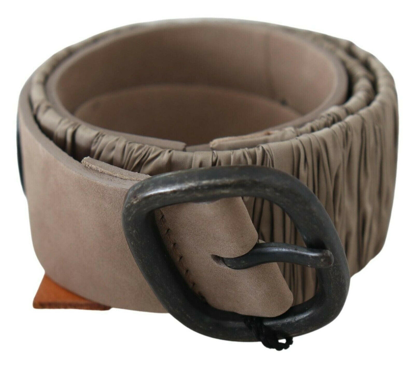 GF Ferre Brown Solid Leather Waist Metal Buckle Belt