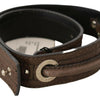 Costume National Brown Leather Silver Fastening Belt