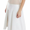 Koonhor White Pleated Bottom Tank Sheath Transparent Dress