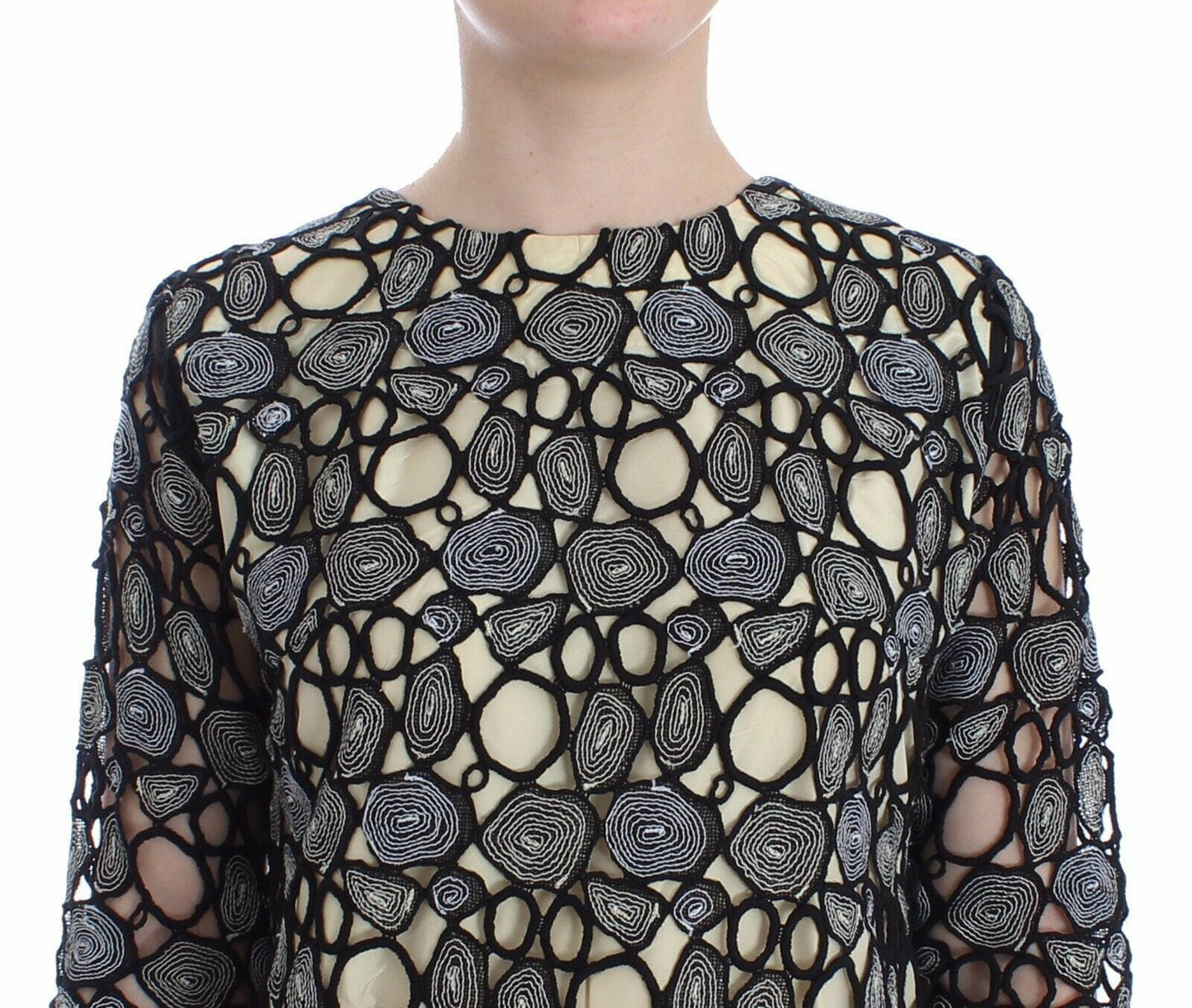 Lanre Da Silva Ajayi Élégante robe fourreau multicolore au design artistique