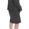 BENCIVENGA Gray Checkered Cotton Blazer Dress Set Suit