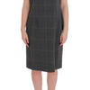 BENCIVENGA Gray Checkered Cotton Blazer Dress Set Suit
