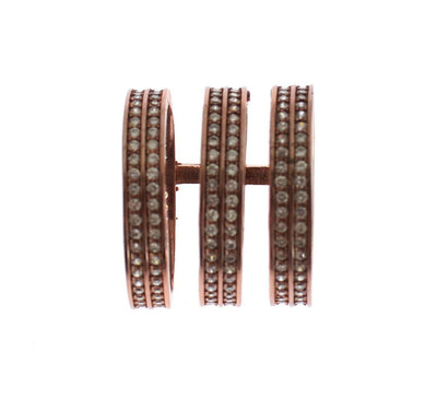 Bague Nialaya éblouissante plaquée or rose avec cristaux CZ