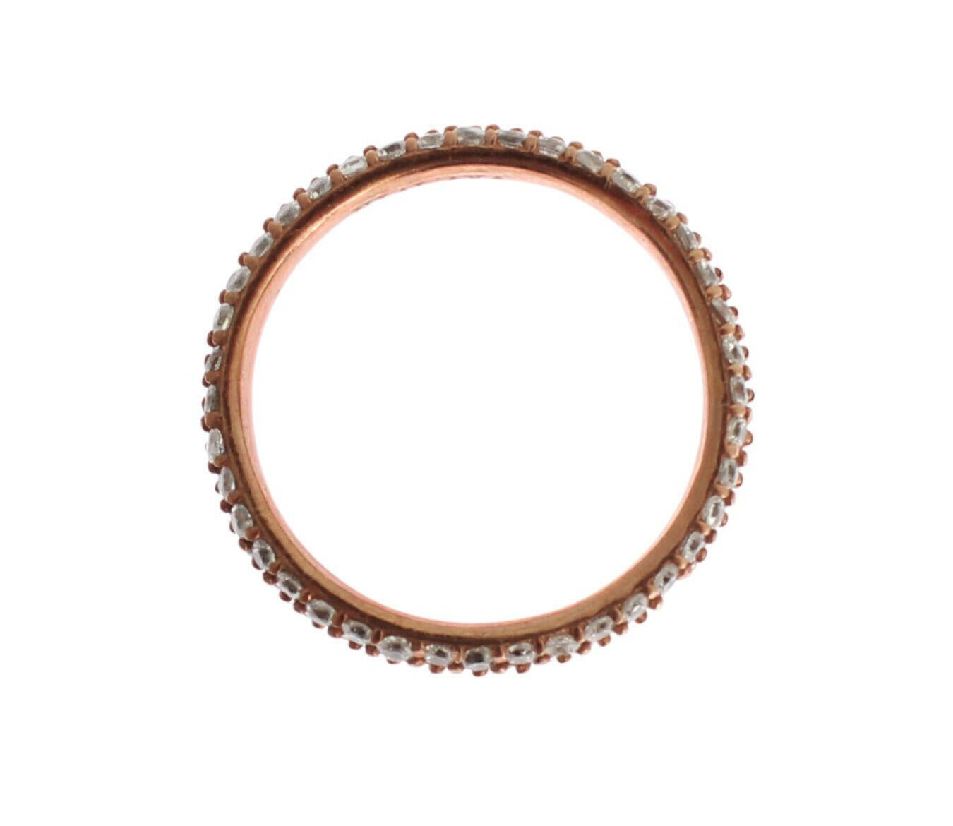 Nialaya Pink Gold 925 Silver Clear CZ Ring