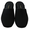 Dolce & Gabbana Black Grosgrain Slides Sandals Women Shoes