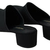 Dolce & Gabbana Black Grosgrain Slides Sandals Women Shoes