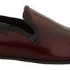 Dolce & Gabbana Bordeaux Patent Leather Dress Loafers Shoes